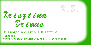 krisztina drimus business card